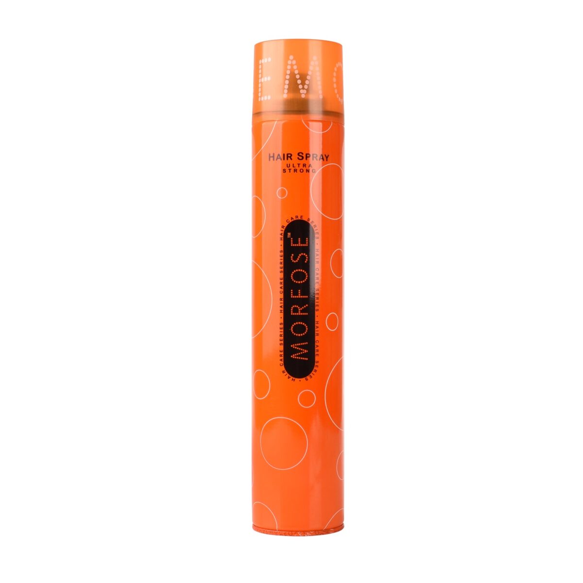 Morfose Hair Spray Ultra Strong 400ml har en elegant svart etikett med cirkulära mönster, vilket gör att den sticker ut i hårprodukter. Perfekt för män som söker stil och substans, detta Golaan-alternativ garanterar varaktigt fäste och finess.